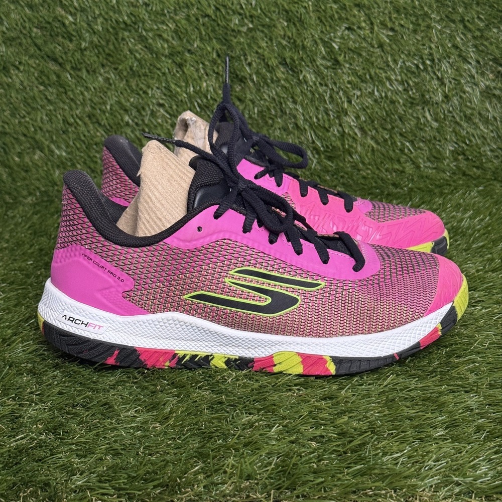 Skechers Viper Court Pro 2.0 172109 HPK Women 7.5 Pink Pickleball Shoes